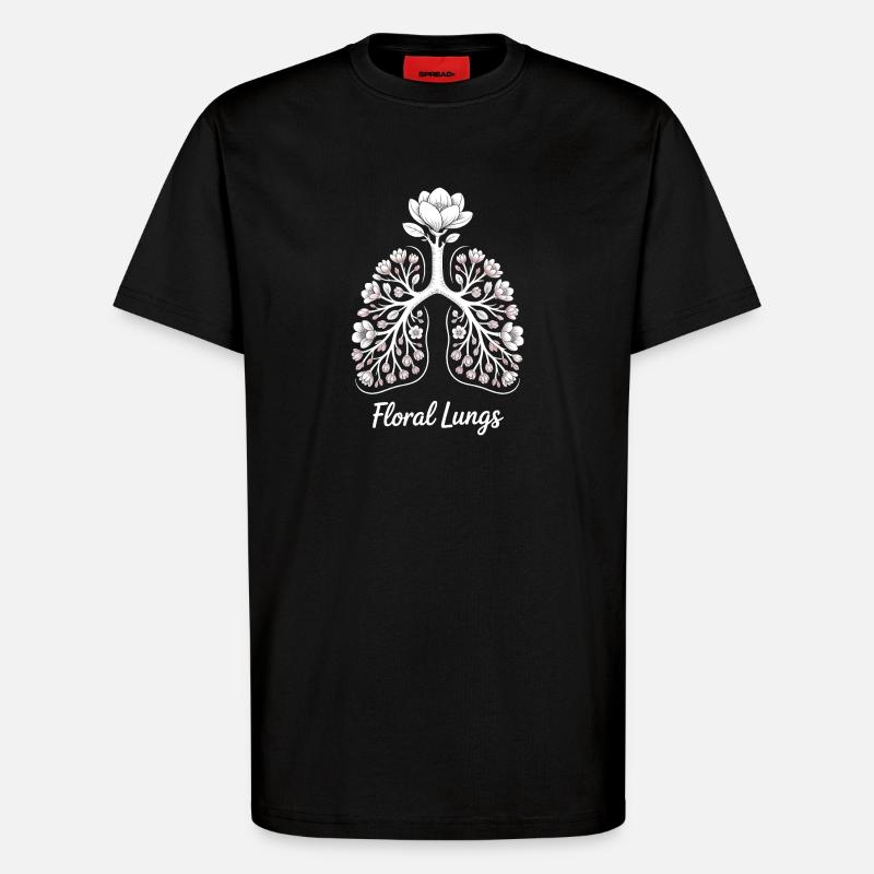 Blumige Lungen - T-Shirt - made by SPREAD - SOLID BLACK
