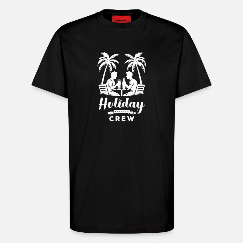 Zwei Freunde machen Party - T-Shirt - made by SPREAD - SOLID BLACK