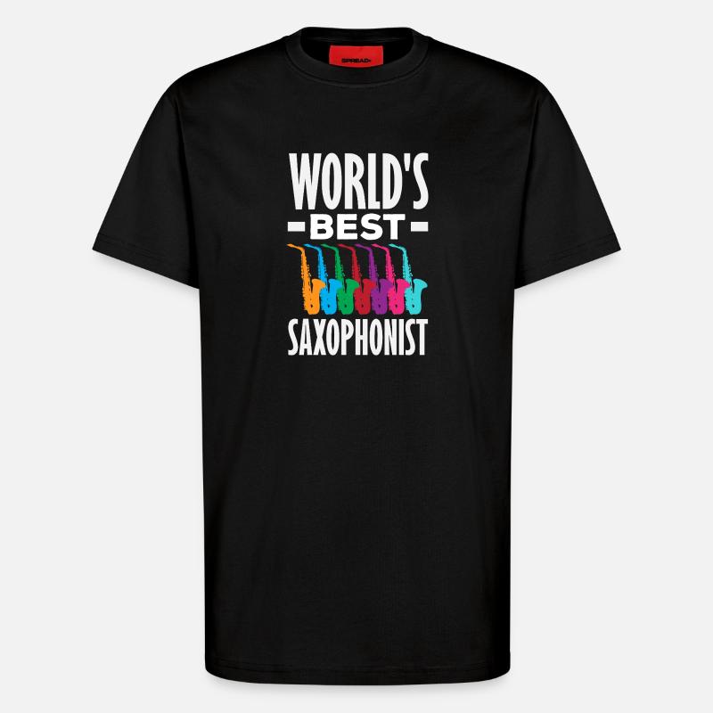 Saxofon - T-Shirt - made by SPREAD - SOLID BLACK