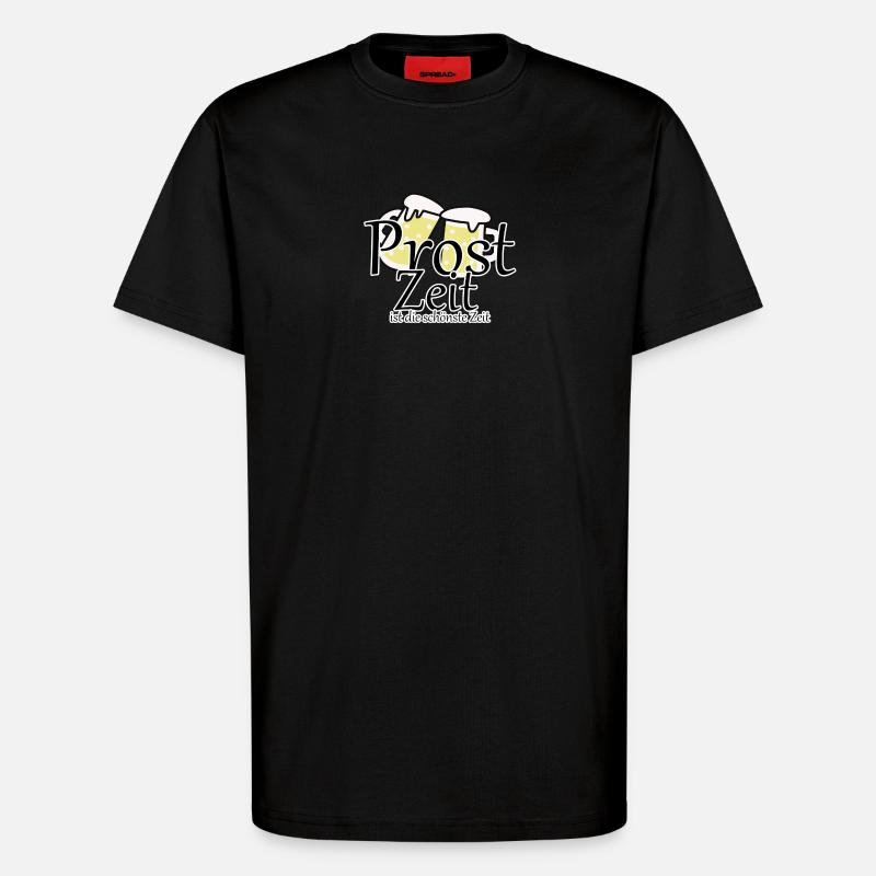 Prost Bier Biergarten Spruch - T-Shirt - made by SPREAD - SOLID BLACK