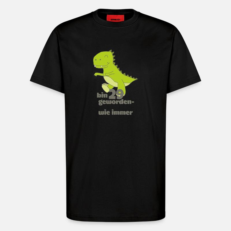 dino bin 29 - T-Shirt - made by SPREAD - SOLID BLACK