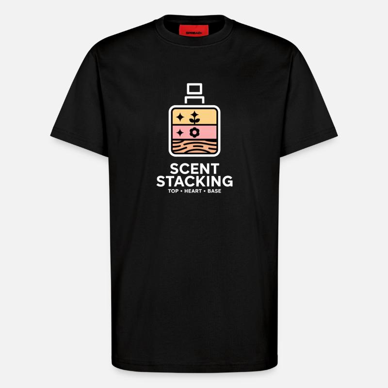 Scent Stacking Top Heart Base Notes - T-Shirt - made by SPREAD - SOLID BLACK