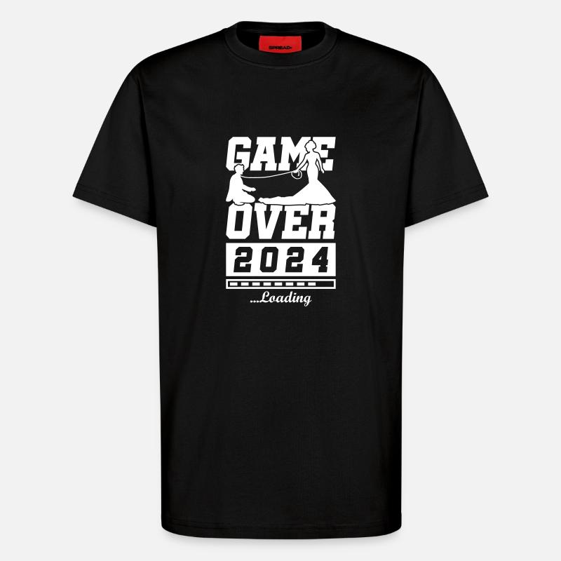 Hochzeit Loading 2024 Game Over - T-Shirt - made by SPREAD - SOLID BLACK