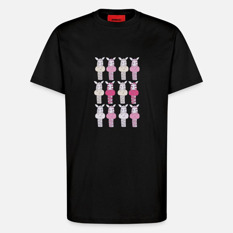 Zebra Pattern Pink - T-Shirt - made by SPREAD - SOLID BLACK