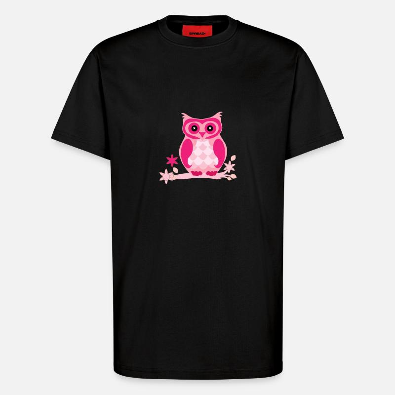Eule Comic - T-Shirt - made by SPREAD - SOLID BLACK