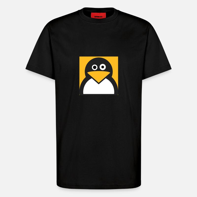 Linux Pinguin - T-Shirt - made by SPREAD - SOLID BLACK