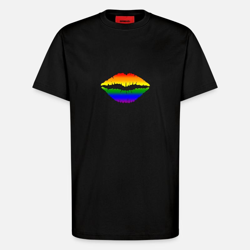 Regenbogen-Lippen - T-Shirt - made by SPREAD - SOLID BLACK