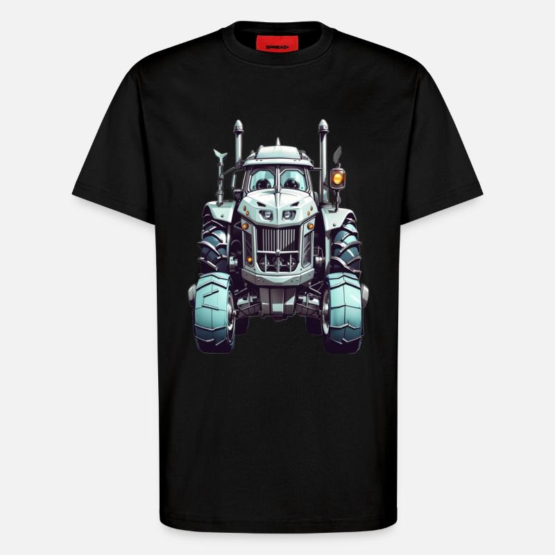 Traktor mit Augen - T-Shirt - made by SPREAD - SOLID BLACK