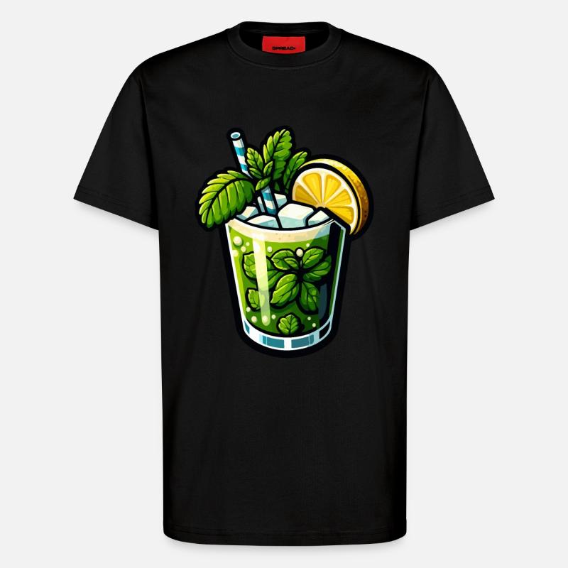 Mojito Cocktail Rhum Citron Vert Menthe - T-shirt bio décontracté fabriqué en UE - SOLID BLACK