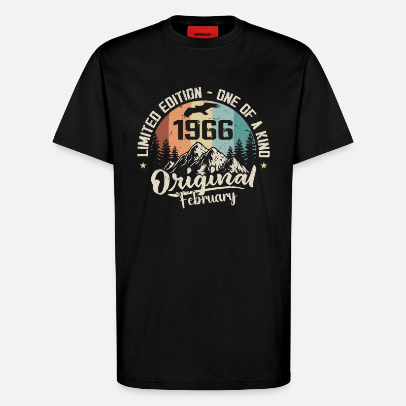 Februar 1966 - Februar 1966 Geschenk - T-Shirt - made by SPREAD - SOLID BLACK