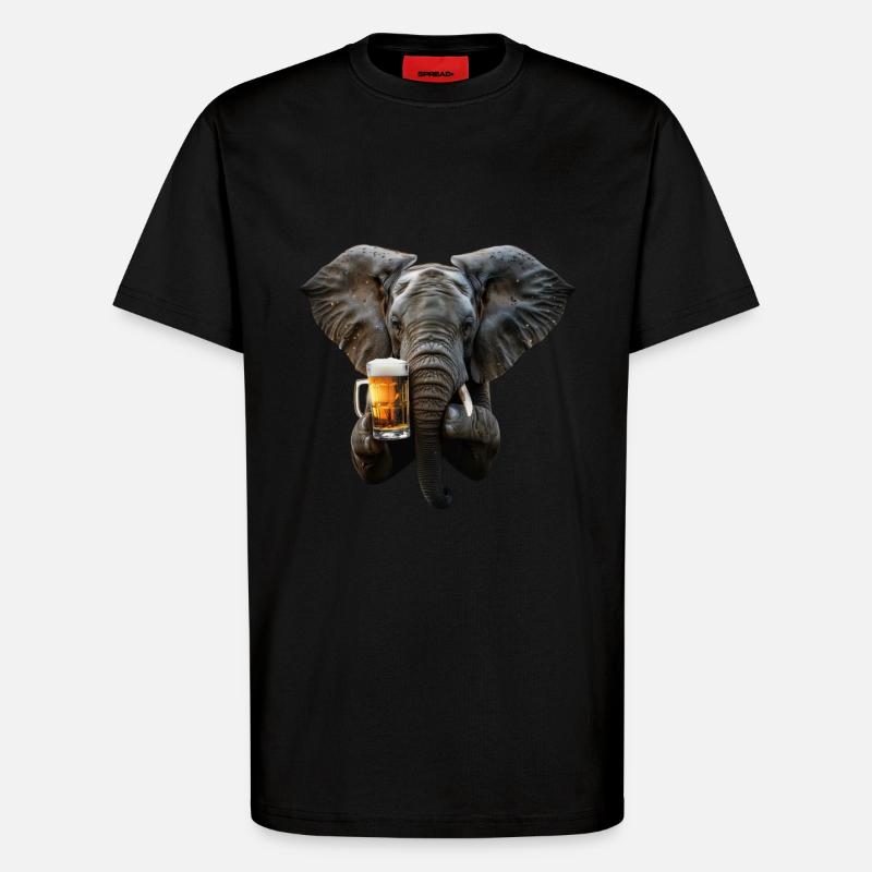 Elephant - T-Shirt - made by SPREAD - SOLID BLACK