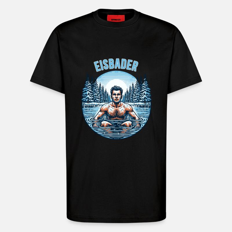 Eisbader – Kältetherapie und Winterschwimmen - T-Shirt - made by SPREAD - SOLID BLACK