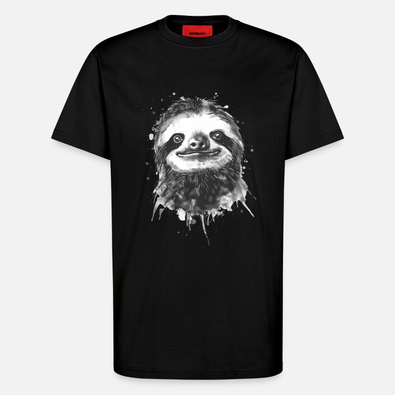 Faultier - T-Shirt - made by SPREAD - SOLID BLACK