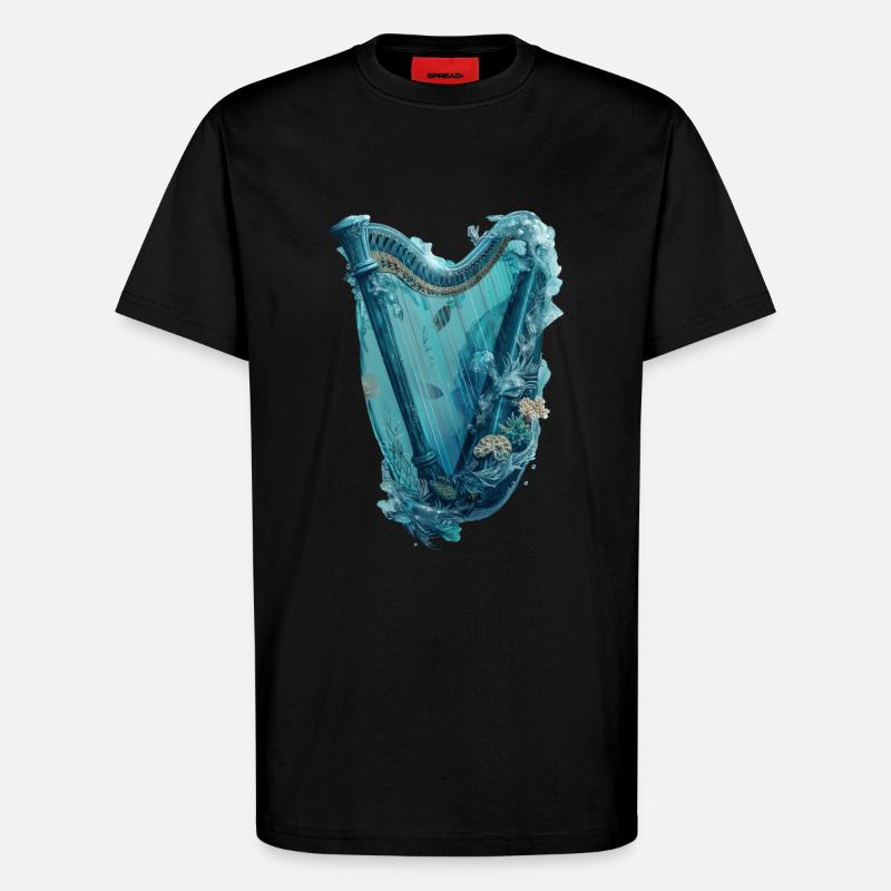 Fisch Harfe - T-Shirt - made by SPREAD - SOLID BLACK