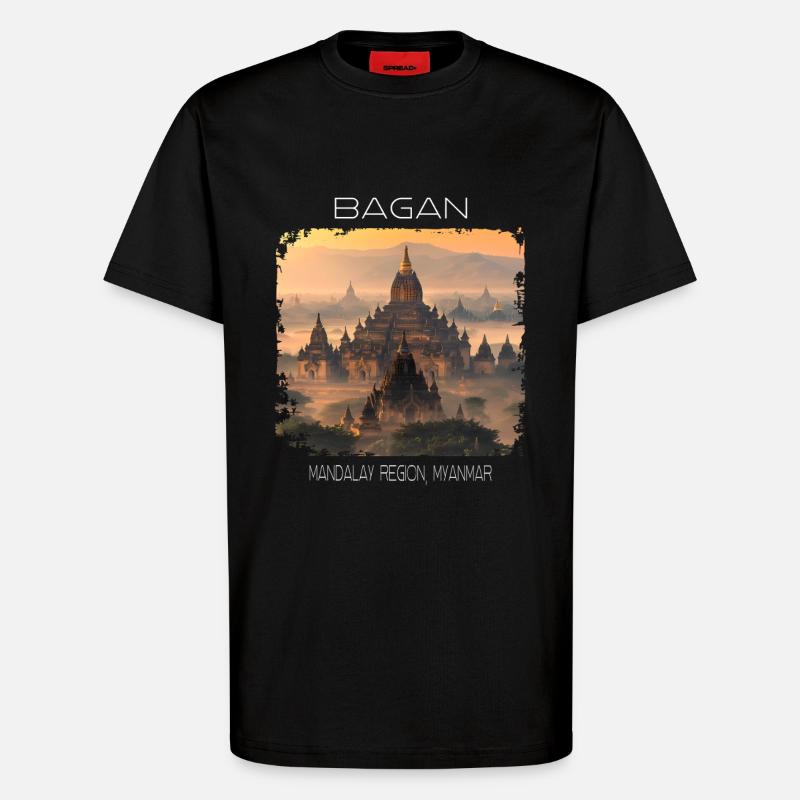Bagan - T-Shirt - made by SPREAD - SOLID BLACK