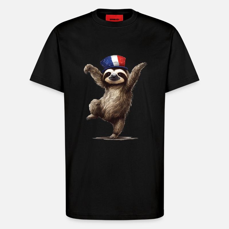 Faultier - T-Shirt - made by SPREAD - SOLID BLACK
