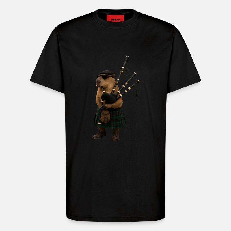 Cornemuse Capybara - T-shirt bio décontracté fabriqué en UE - SOLID BLACK