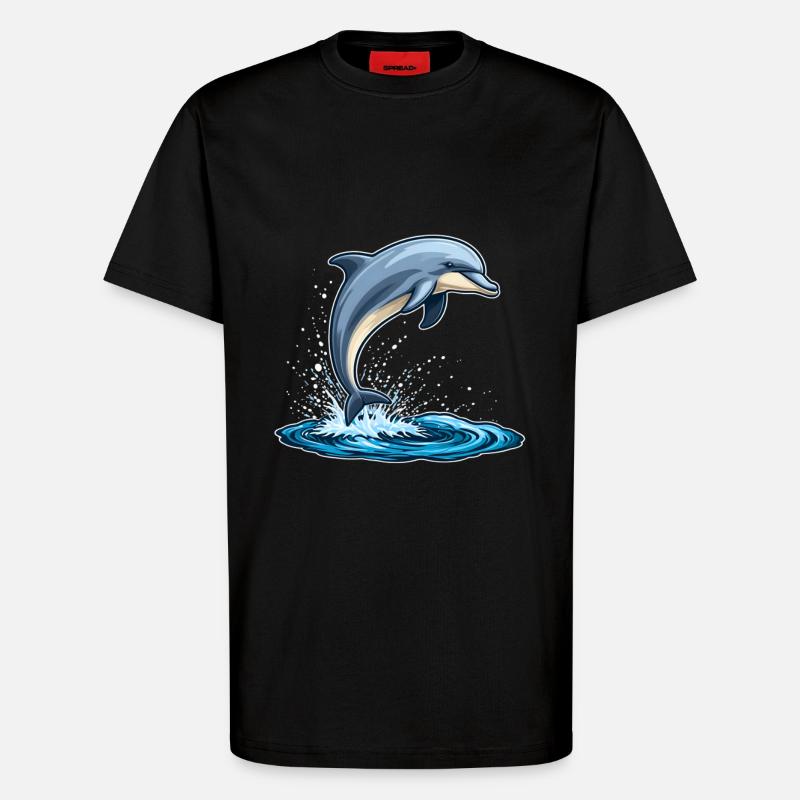 Delfin - T-Shirt - made by SPREAD - SOLID BLACK