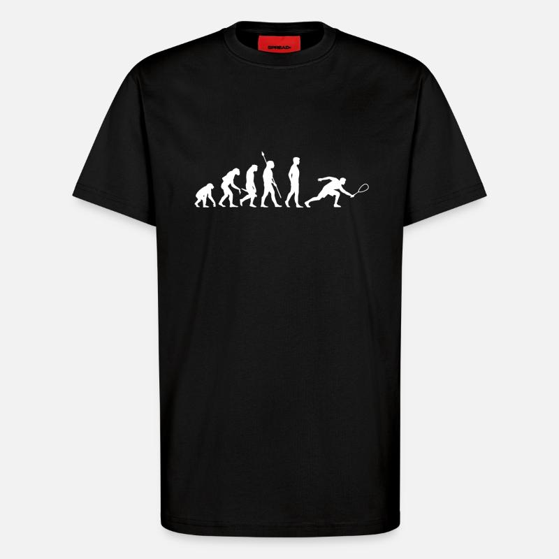Squash Evolution - T-Shirt - made by SPREAD - SOLID BLACK