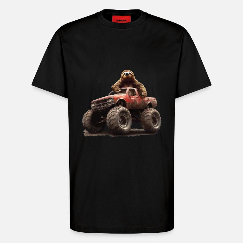 Faultier - T-Shirt - made by SPREAD - SOLID BLACK