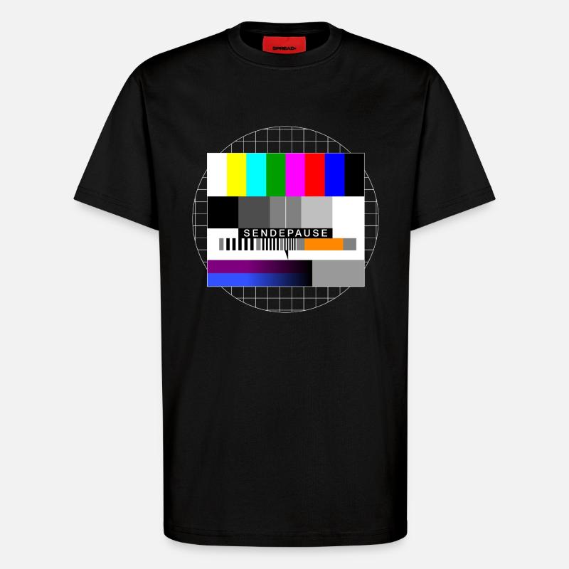 Sendepause Testbild - T-Shirt - made by SPREAD - SOLID BLACK