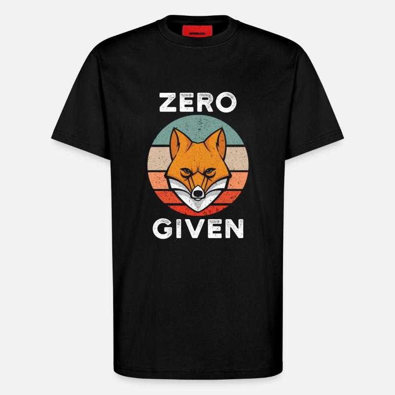 Zero Fox Given - T-Shirt - made by SPREAD - SOLID BLACK