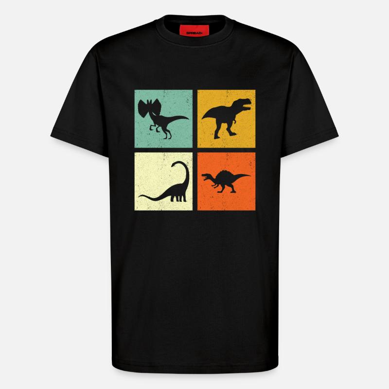 Dino Dinosaurier - T-Shirt - made by SPREAD - SOLID BLACK