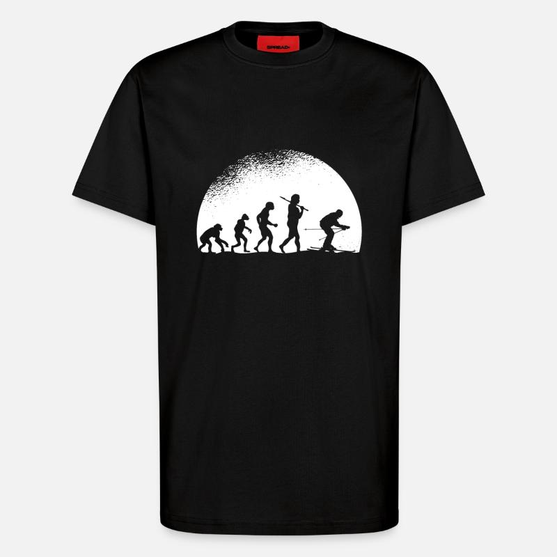 Evolution Ski - T-Shirt - made by SPREAD - SOLID BLACK