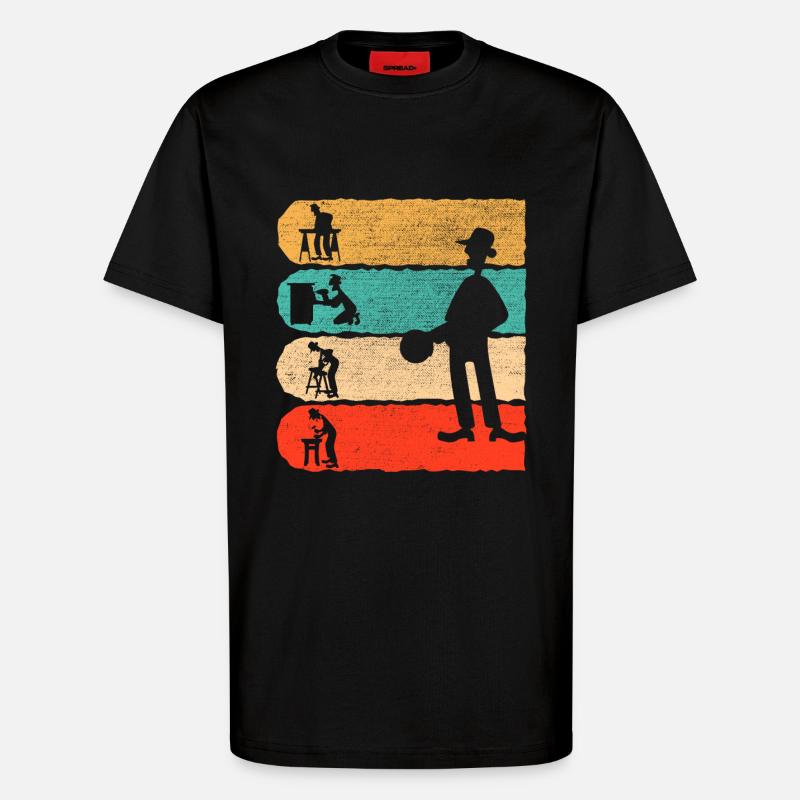 Tischler Retro Geschenk - T-Shirt - made by SPREAD - SOLID BLACK