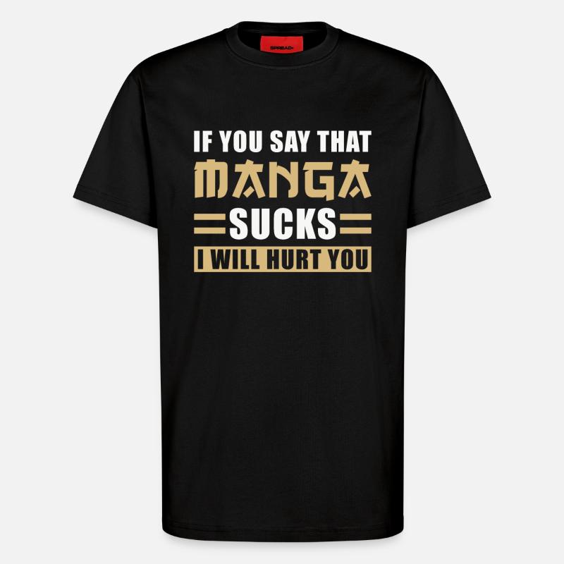 Manga - T-Shirt - made by SPREAD - SOLID BLACK