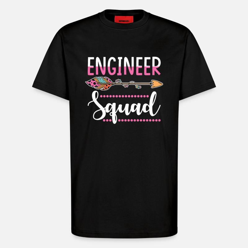 engineer group - T-Shirt - made by SPREAD - SOLID BLACK