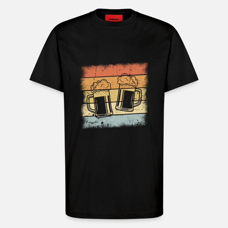 Bier Retro Design - T-Shirt - made by SPREAD - SOLID BLACK