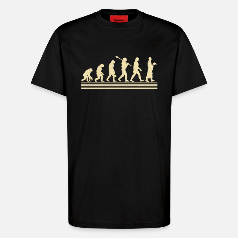 Waiter evolution - T-Shirt - made by SPREAD - SOLID BLACK