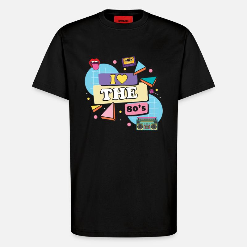 80er Jahre Retro - T-Shirt - made by SPREAD - SOLID BLACK