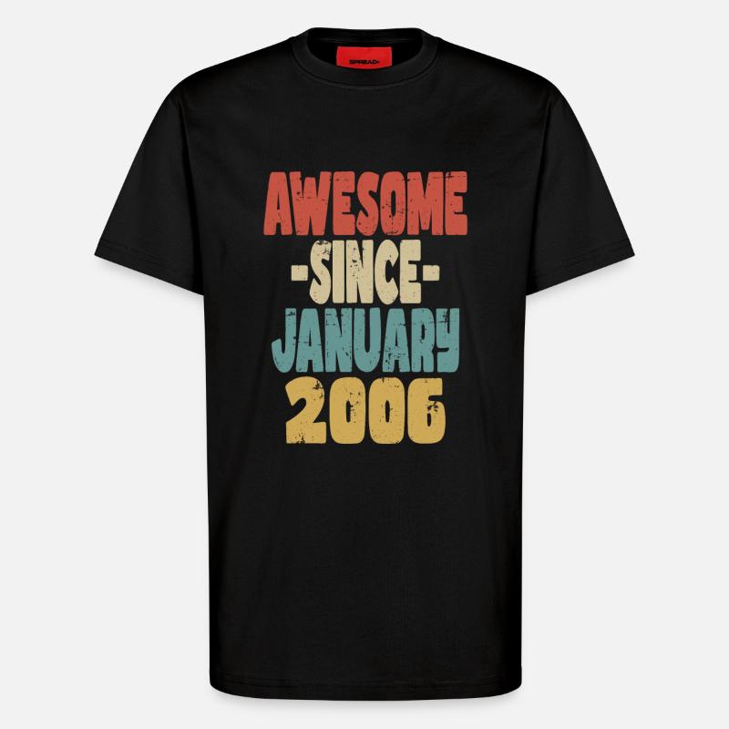 Génial Janvier 2006 - T-shirt bio décontracté fabriqué en UE - SOLID BLACK