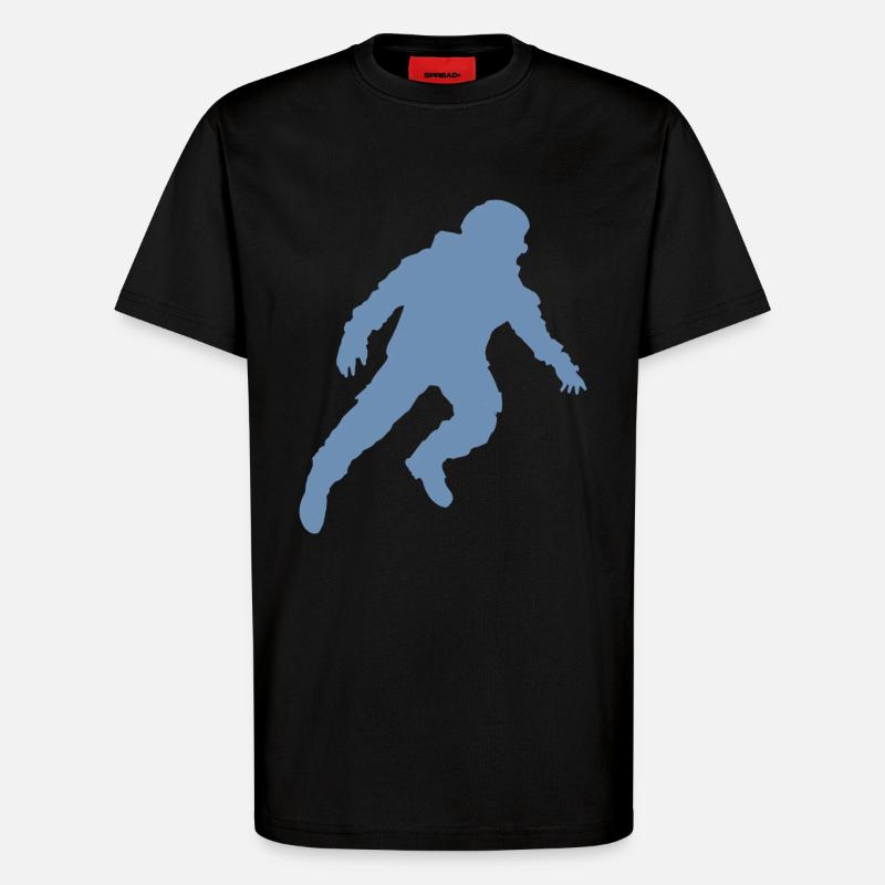 Schwebender Astronaut Silhouette Schwerelosigkeit - T-Shirt - made by SPREAD - SOLID BLACK