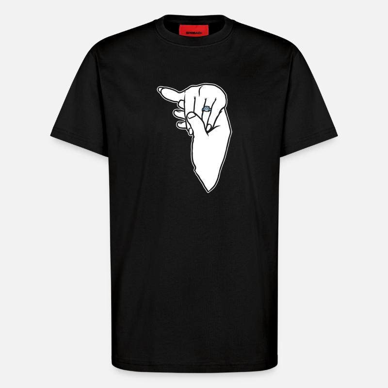Engagement Wedding Ring Hand - T-Shirt - made by SPREAD - SOLID BLACK