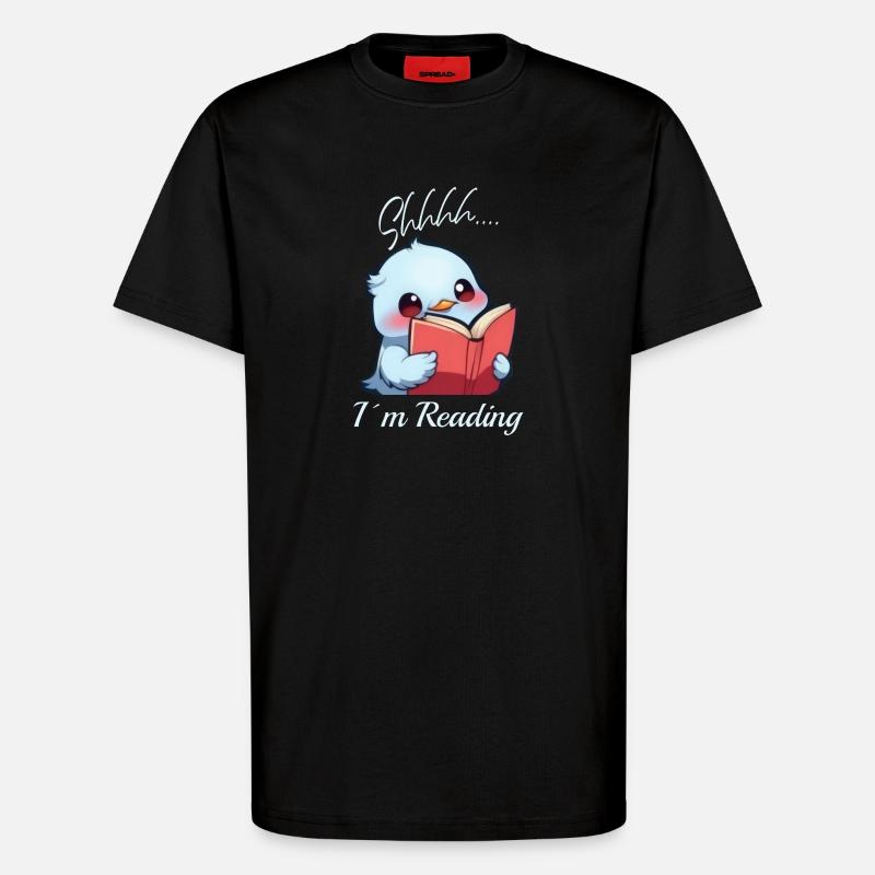 Vogel mit Buch - T-Shirt - made by SPREAD - SOLID BLACK