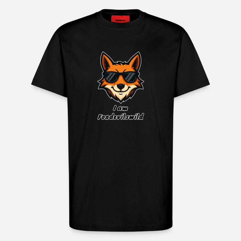 Foxdevilswild - I am Foxdevilswild - be cool - T-Shirt - made by SPREAD - SOLID BLACK