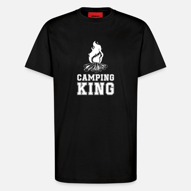 Camping King Feu de camp - T-shirt bio décontracté fabriqué en UE - SOLID BLACK