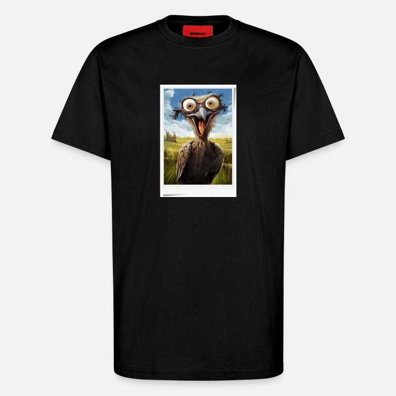 Vogel im Feld Vierrätsel - T-Shirt - made by SPREAD - SOLID BLACK