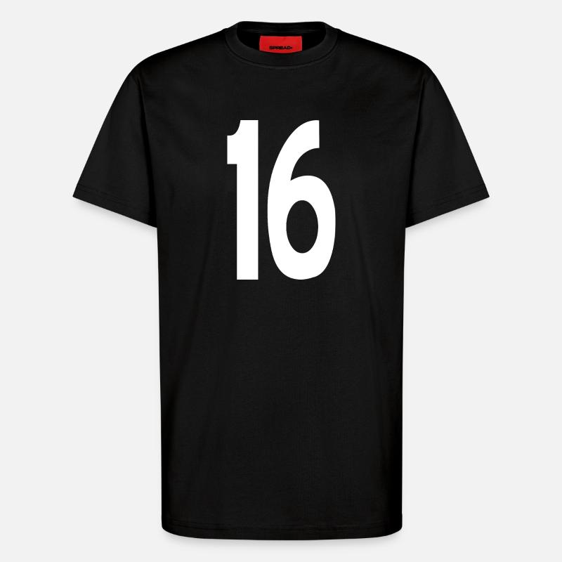 16 Sechzehn - T-Shirt - made by SPREAD - SOLID BLACK