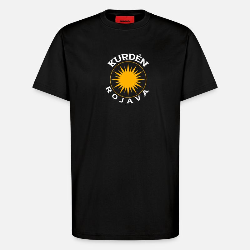 Kurdes Rojava - T-shirt bio décontracté fabriqué en UE - SOLID BLACK