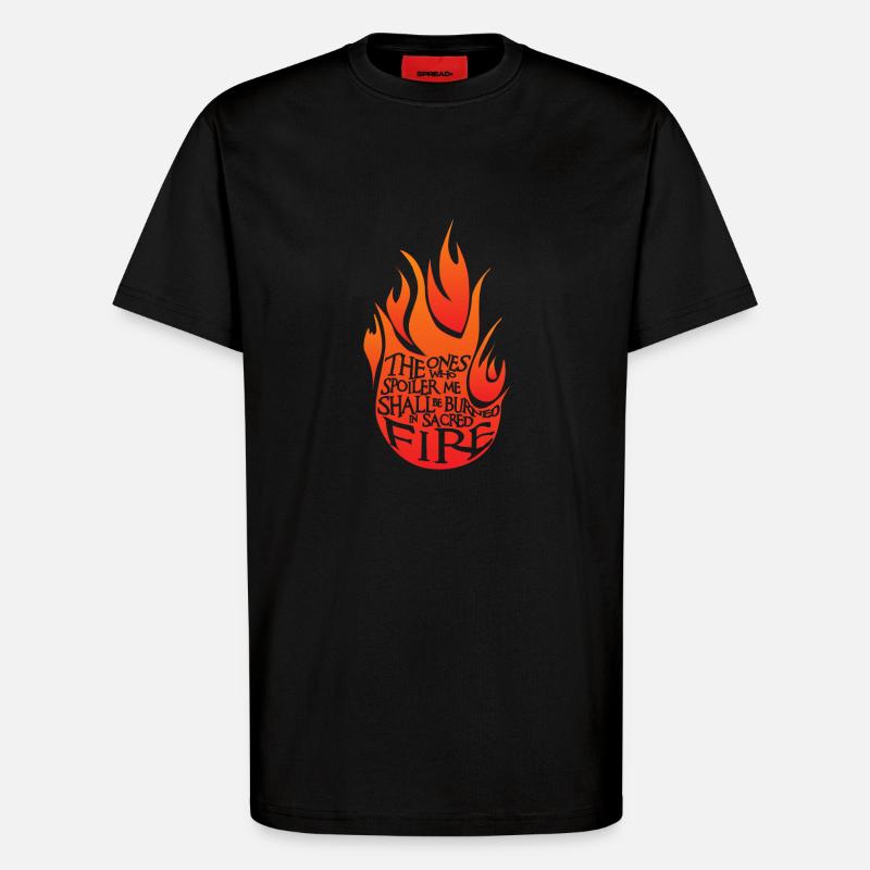 Sacred Fire Red Version - T-shirt bio décontracté fabriqué en UE - SOLID BLACK
