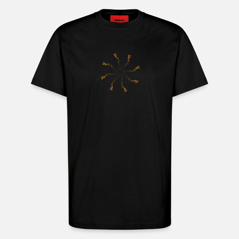 Firework pixel | gekreiseltes Windrad - T-Shirt - made by SPREAD - SOLID BLACK