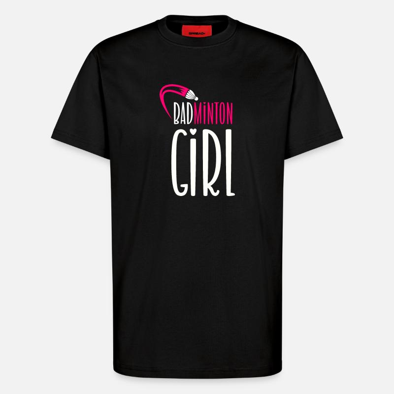 Badminton Mädchen - T-Shirt - made by SPREAD - SOLID BLACK