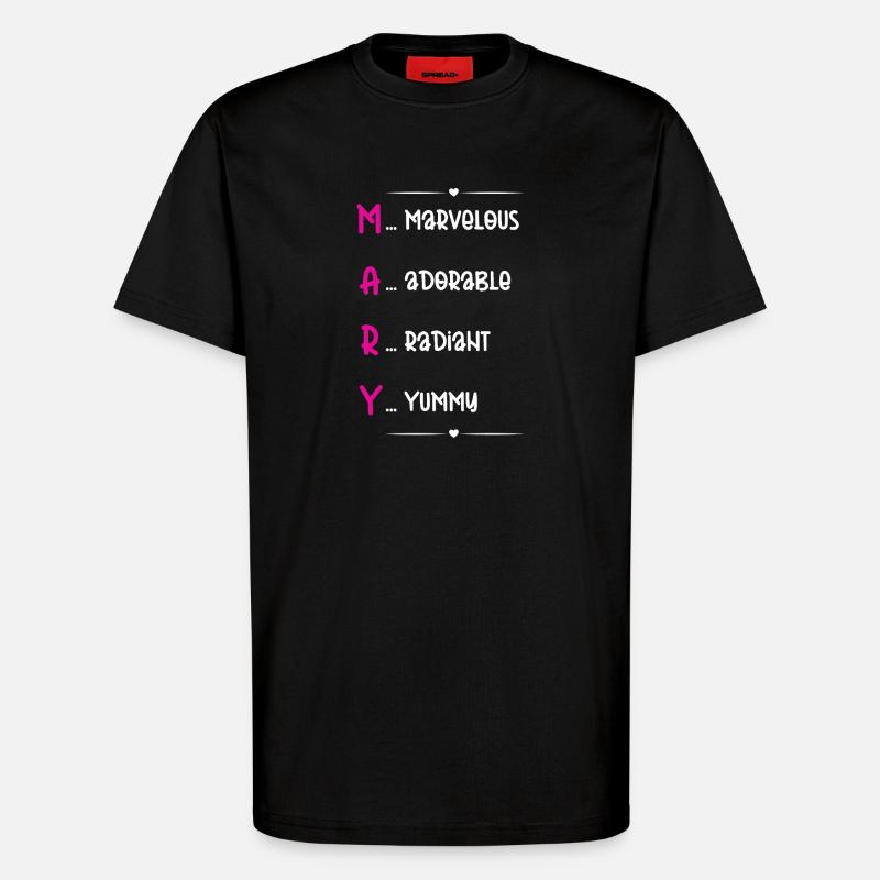 Mary Name Akrostichon - T-Shirt - made by SPREAD - SOLID BLACK