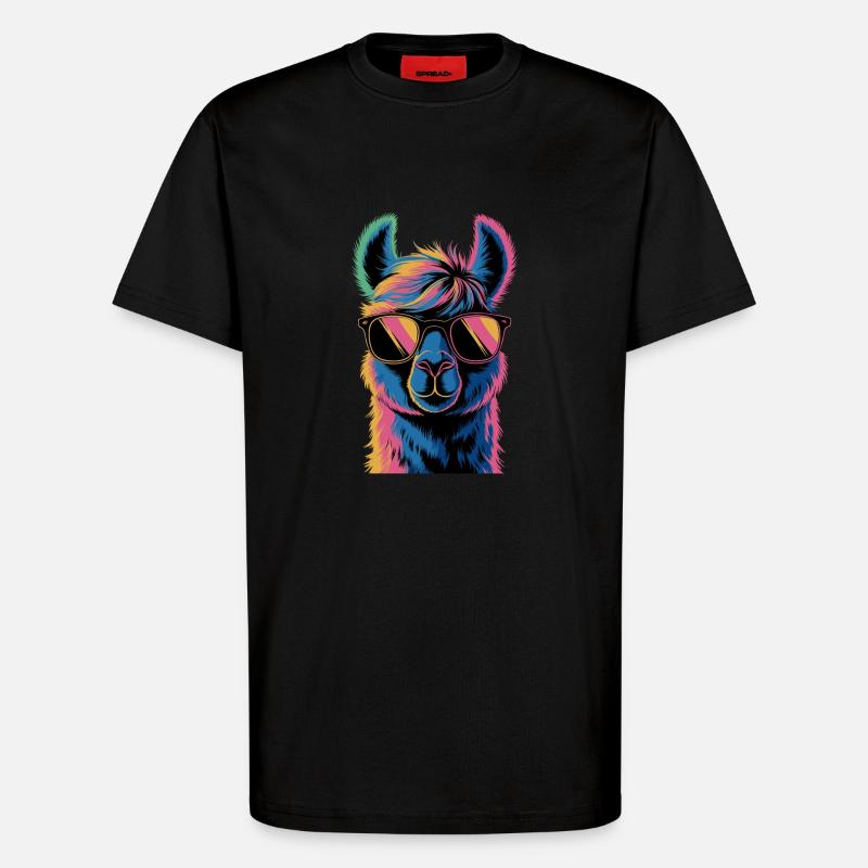 Alpaka Llama - T-Shirt - made by SPREAD - SOLID BLACK