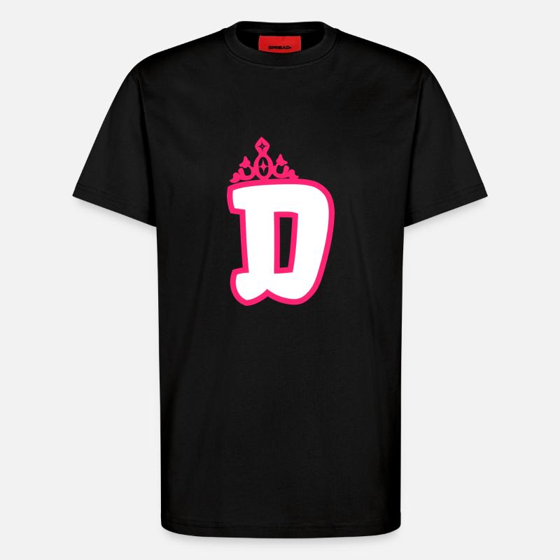 Monogrammierte Kleinkind Mädchen Krone - T-Shirt - made by SPREAD - SOLID BLACK