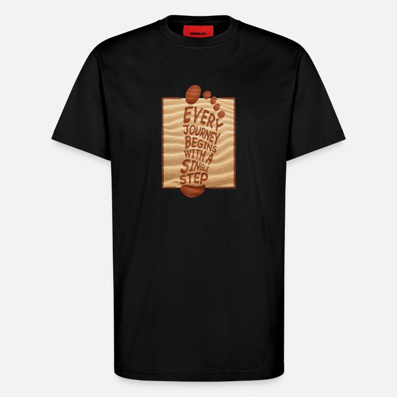 Every journey begins with a single step summer - T-Shirt - made by SPREAD - SOLID BLACK